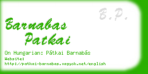 barnabas patkai business card